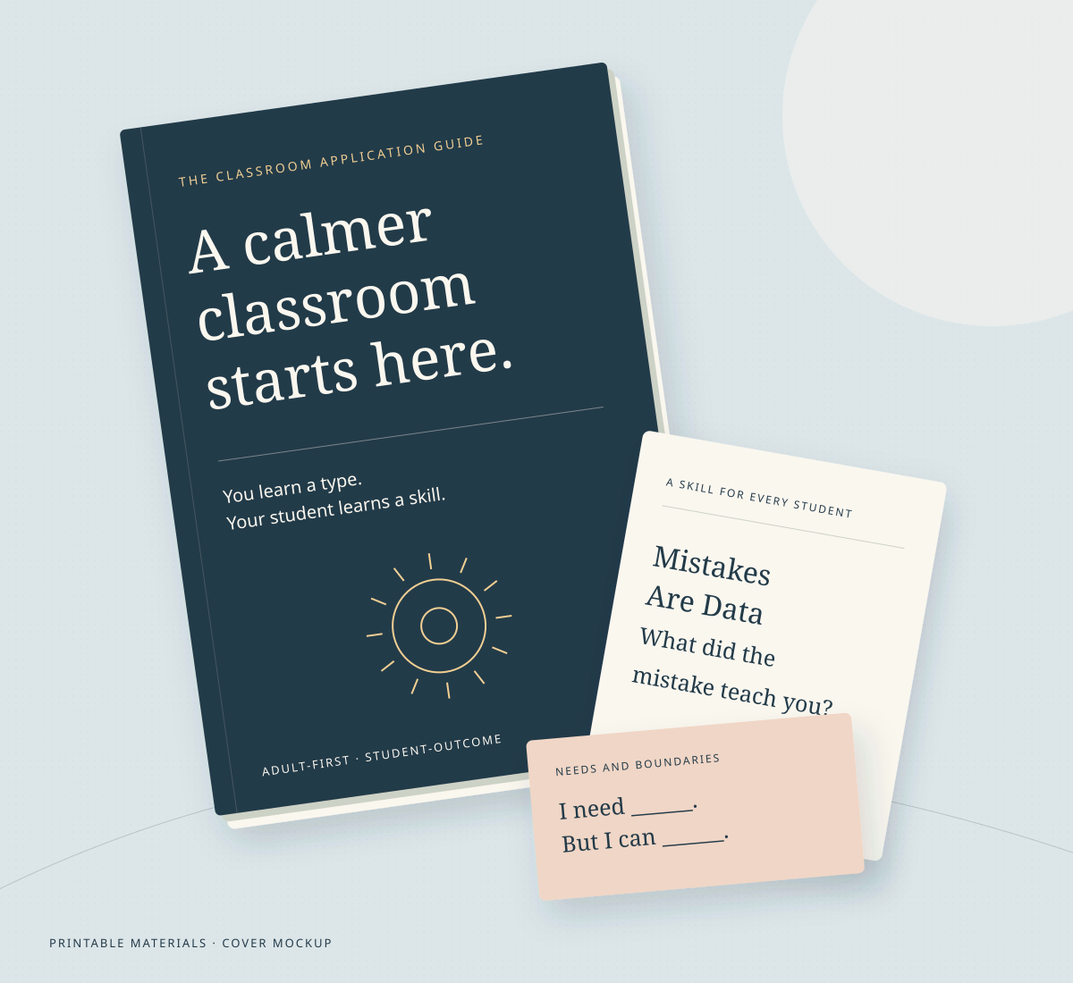 Product preview of the classroom application guide with skill lesson pages